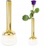 Duwen Üveg váza egyedi mintás arany fehér 23cm (140282)