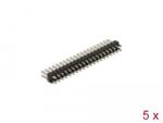Delock Tűfejléc 20 tűs, 2, 54 mm-es osztással, 2 soros, egyenes, 5 db. (66699) (66699) (66699)