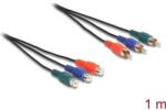 Delock RCA RGB bővítő kábel 3 db. apa - 3 db. anya, 1 m (85390) (85390) (85390)