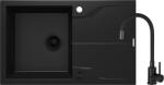 Deante Andante 1 medencés gránit mosogató 78x49 cm csapteleppel és csepegtetővel, matt fekete ZQNNN113 (ZQNNN113)