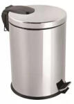  Rozsdamentes pedálos szemetes, kivehető műanyag vödörrel, 5L, fényes, acél