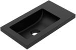 Cerano - Sora/Zola öntött márvány mosogató - túlfolyóval - matt fekete - 40x22x9 cm