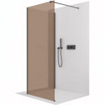 Cerano - Zuhanykabin Onyx Corner Cube B/J - 8 mm - négyzet alakú tartó - matt fekete, bronz üveg - 130x100x200 cm