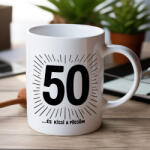 Partikellékek 50 . . . és kicsi a pöcsöm születésnapi bögre