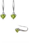  Cercei Peridot Inima Fatetat 17x6x14 mm Argint 925 - 1 Pereche