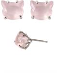  Cercei Cuart Roz 7x9x16 mm Argint 925 - 1 Pereche