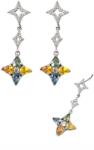  Cercei Safir Mixt Cu Zircon Picatura Fatetat 30x11x12 mm Argint 925 - 1 Pereche