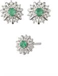  Cercei Smarald Cu Zircon Rotund Fatetat 9x9x15 mm Argint 925 - 1 Pereche