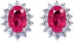 White & Black Ovális rubin fülbevaló gyémántokkal - 1, 26 karát (AU14415)
