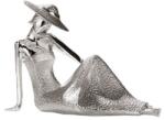  Modern, ezüst színű ülő hölgy szobor - 24 cm