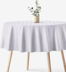 Goldea kör alakú damaszt terítő - világosszürke csíkos Ø 180 cm