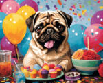 Alkotásutca Mopsz party - Számfestő készlet kereten 40x50