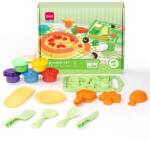 Deli Plastilina 6 culori/set, 240 g, cu 14 accesorii modelaj, DELI Pizza, Pasta and Veggie Party