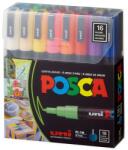 uni Marker varf 0.7 mm, culori intense, UNI Posca PC-1M, 16 culori/set