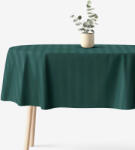 Goldea față de masă din damasc - dungi verde închis cu luciu satinat - ovală 140 x 220 cm Fata de masa