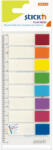 STICK'N Index autoadeziv plastic transparent, margine color, 45x12 mm, 8 culori neon+rigla, STICK'N