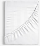 Goldea cearceaf de pat din damasc cu elastic - dungi albe cu luciu satinat 120 x 200 cm