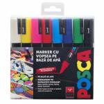 uni Marker varf 1.8-2.5 mm UNI Posca PC-5M, 8 culori/set intens