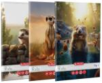 Herlitz Caiet A5 tip I, 24 file, HERLITZ Funny Wildlife