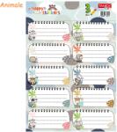 TANEX Etichete scolare autoadezive 30 buc/set, TANEX Animale