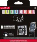 uni Marker creta lichida 1.8-2.5 mm, UNI Chalk PWE-5M-8P, 8 culori/set