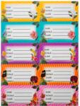  Etichete scolare autoadezive, 200 buc/set Flori