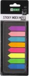 D. RECT Index autoadeziv plastic tip sageata 45x12 mm, 8 culori neon+rigla, D. RECT