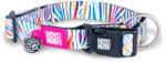 Max & Molly MAX & MOLLY Smart ID Magic Zebra, zgardă câini, ajustabilă, poliester, alb, cataramă trident, S(28-45 x 1.5cm)