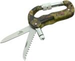 Cattara Carabiniera multifunctionala din aluminiu Cattara 3 in 1, cutit, cutit serat, lanterna, camuflaj - TT13218 (TT13218)