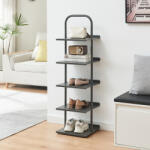 [en. casa] Pantofar metalic Poytya cu 5 rafturi, 119x34x32 cm, antracit (88643879) Pantofar