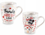 Decorer Set 2 cani portelan in cutie cadou Family Home 8.5x10.5 cm, 350 ml (A72.12.55A)