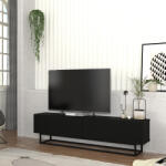 [en. casa] Comoda TV Nolven 180 cm neagra, cu 2 usi si cadru metalic (90433279)