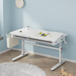 [en. casa] Birou reglabil pe inaltime pentru copii Kuosa 120x60 cm, gri/alb (88919087)