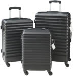 [pro. tec] Set 3 trolere de calatorie Pona ABS negre cu lacat TSA si roti 360° (88522875)