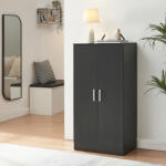 [en. casa] Pantofar cu 2 usi si 7 rafturi, negru, 108x55x35 cm, [en. casa] (89005604) Pantofar