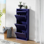 [en. casa] Pantofar metalic Sokndal cu 4 clapete, albastru nocturn, 118 x 50 x 15 cm (89551916) Pantofar