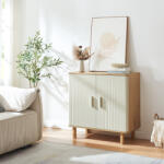 [en. casa] Comoda living Ferrersp cu 2 usi, 80x80x40 cm, stejar si nisip (89953043) Comoda