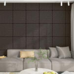 Neu. Holz Set 4 panouri acustice decorative Vang 60x60 cm, stejar si gri inchis (86703836)