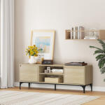 [en. casa] Comoda TV Kistiandi 140x40x50 cm, stejar deschis, cu 2 usi (88919095)