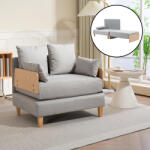 [en. casa] Fotoliu extensibil 1 loc Seinlus, gri deschis, 88x68x81 cm (88640798) Canapea