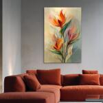 DUBLEZ Tablou din lemn - Flori abstracte