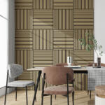 Neu. Holz Set 12 panouri acustice decorative Vang 60x60 cm, aspect stejar (89532614)
