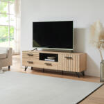 [en. casa] Comoda TV Noppen 150x38x49 cm, aspect stejar si negru, [en. casa] (89361666)