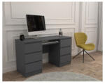 Atelier Birou Atelier Denver, dimensiuni 140x50x75 cm, culoare antracit, include 6 sertare