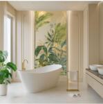 Rea Cada freestanding cu ventil auriu periat Rea Ferrano Slim 170 cm alb (KPL-W7330)