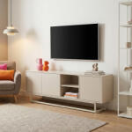 [en. casa] Comoda TV Boxholm 160x30x56, 5 cm bej nisip, 3 usi, [en. casa] (90397025) Comoda