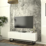 [en. casa] Comoda TV alba Verpsboga 135 cm cu front 3D si 2 usi rabatabile (90433290)