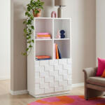 [en. casa] Comoda highboard Bopibobro alba cu 2 usi si rafturi, 118x64x30 cm (90354374) Comoda