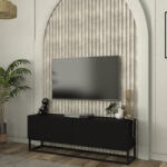 [en. casa] Comoda TV Nolven 135 cm cu 2 usi fara manere, negru (90433291)