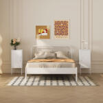 [en. casa] Set 2 noptiere metalice albe cu usa incuiabila, Hausjarvi (90009188)